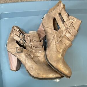 Stylish Gold Ankle Boots